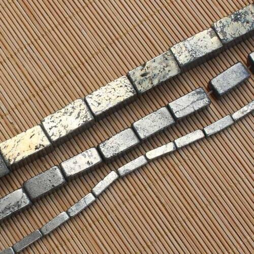 Natural Pyrite Rectangle 4-20mm Loose Beads 15inch per strand,For DIY Jewelry Making !We provide mixed wholesale for all items