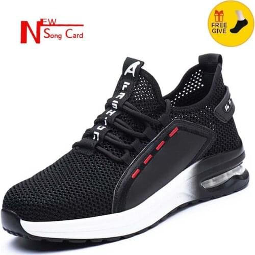 2021 New Breathable Men Work Safety Shoes smashing Steel Toe Cap Working Boots Construction Indestructible Sneakers Men Shoes