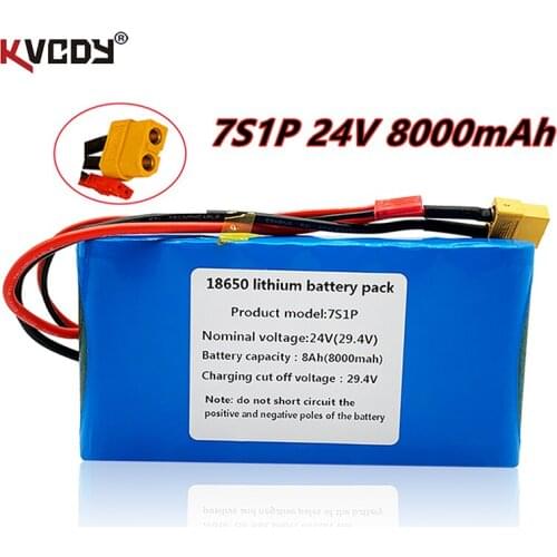 New 7s1p 24V 8000 MAH Li ion battery pack is suitable for small electric unicycle scooter toy bicycle with built-in BMS