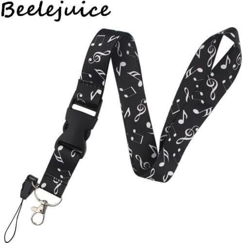 Piano notes Chinese style Lanyard Keys Phone Holder Funny Neck Strap With Keyring ID Card DIY Animal webbings ribbons Hang Rope