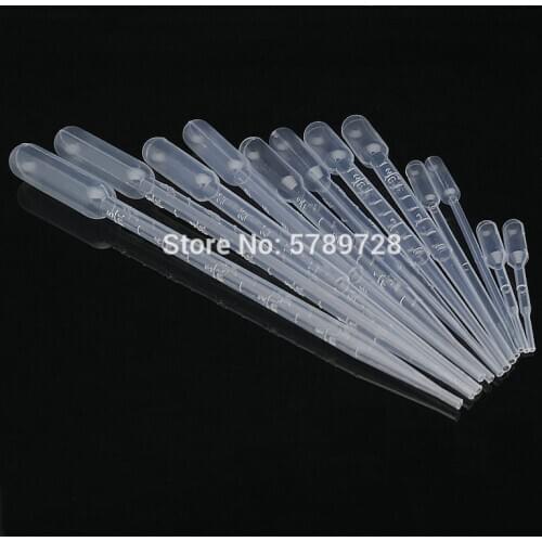 20pcs to 200pcs lab 0.2ml 0.5ml 1ml 2ml 3ml 3ml-L 5ml 10ml plastic pasteur pipette transfering dropper for school experiment