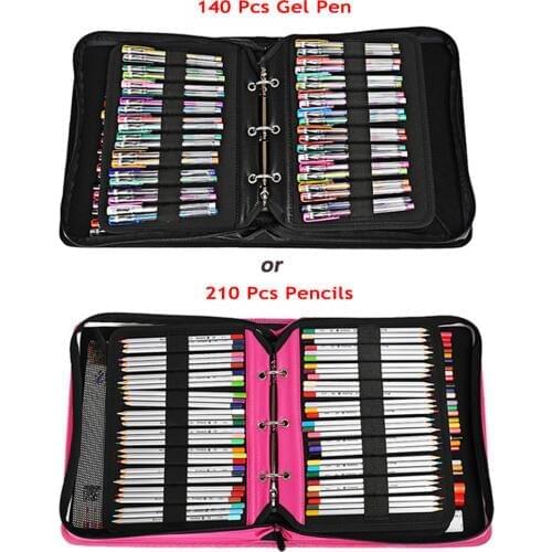 Luxury 210 School Pencil Case Professional Penal Big Pencilcase or 140 Ballpoint Pen Box Removable Cartridge Bag Stationery Kit