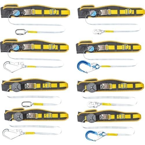 Rock Climbing Tree Arborist Safety Waist Belt with Carabiner Abseiling Equipment