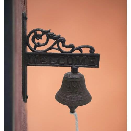 Vintage Cast Iron Door Bell Wall L Mounted Metal CREATIVE Dinner Bell Home Garden Porch Patio Farm Yard Cabin Craft Decoration
