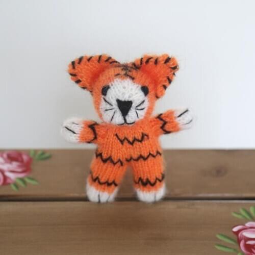 Knitted Newborn Toy Stuffed Animals Amigurumi Props Knitted Tiger Toy Crochet Tiger Newborn Photography Props Baby Shower Gift