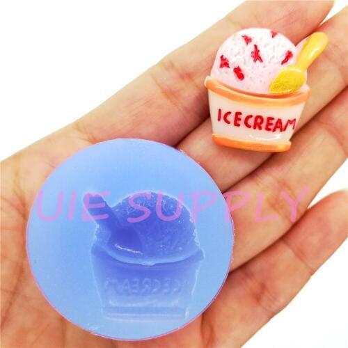 XYL271U ICE CREAM Silicone Mold Fondant Sugarcraft Decorating Candy Resin Art Miniaturesweets Clay DIY 25.7mm x 22.0mm