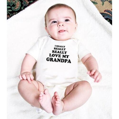 I Really Love My Grandpa Baby Boy Girl Bodysuits Short Sleevele Baby Clothes O-neck Baby Jumpsuit