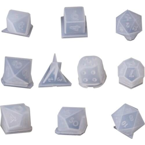 10 Pcs/Set Transparent Epoxy Mold UV Resin DIY Dice Mould Crafts Making Molds X7YC