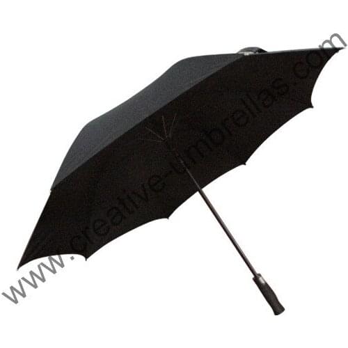 Long-handle straight unbreakable self-defense golf umbrellas 14mm carbon fiberglass shaft and double fiber ribs,windproof