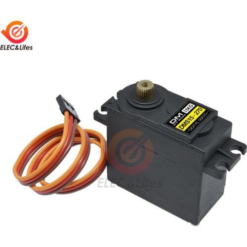 1Pcs DMS15 15kg Metal Gear Digital Servo 270 Degree Rotation Servo for Robot RC Helicopter Airplane Flight Control Steering gear