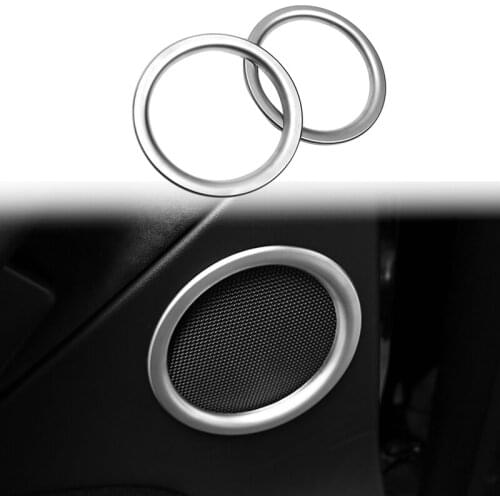 2Pcs for Tesla Model Y 2021 Chrome Side Door Rear Audio Speaker Cover Decorative Circle Ring Cover Trims