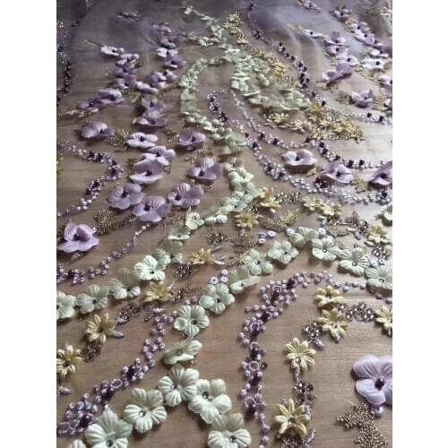 2018 New pattern 5yards/bag ZX036# Gorgeous color and flower mesh lace fabric for bridal wedding dress/sawing Free shipping