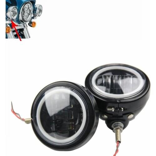 4.5" LED Auxiliary Fog Passing Lights Housing Bucket For Harley Electra Glide Accessories 4.5" fog motorcycle chrome lamp