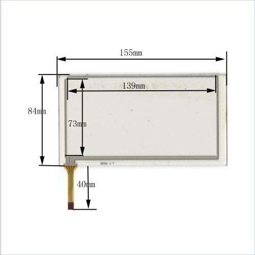 ZhiYuSun XWT528 6inch 4 wire TOUCH SCREEN 155*84mm for gps glass touch panel 155*84 this compatible