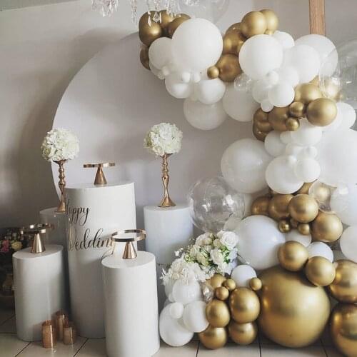 93pc Gold White Clear Pearl Balloons Garland Arch Kit Metallic Chrome Latex Globo DIY Wedding Birthday Party Decoration Valentin