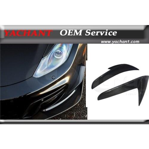 Car-Styling Auto Accessories Dry Carbon Fiber Front Canards Fit For 11-14 MP4 12-C DM Velocita Style Front Bumper Canards