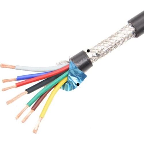 Free shipping 10M pure copper 0.3 0.5 0.75 1 1.5 square 6 core RVVP Shielded Cable for Audio, inverter and , signal wire