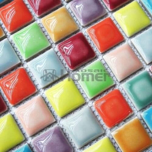 Shipping free! rainbow colorful glazed ceramic nice for bathroom shower tile kitchen backsplash bedroom wall tiles home decor