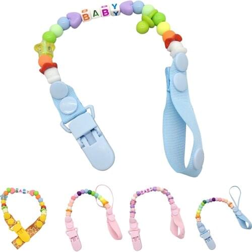 Anti-Fall Clip Chain Personalized Cute Baby Soother Beaded Pacifier Clip Chain Holder Infant High-quality Best Gift For Baby