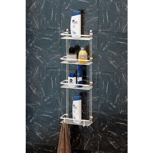 Four Layer Hook Bathroom Rack White Es060h