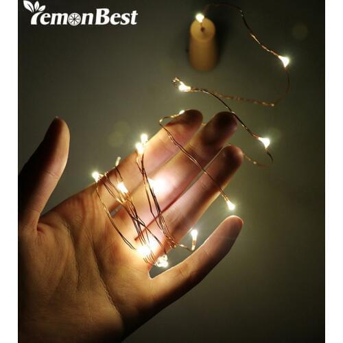 2m 20-LED Copper Wire String Light with Bottle Stopper Led Lights Decoration Fairy Lamp Party Home Christmas Wedding Decoration
