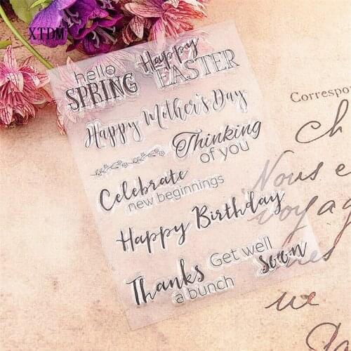 Hot sale happy birthday Transparent Clear Stamps / Silicone Seals Roller Stamp for DIY scrapbooking photo album/Card Making