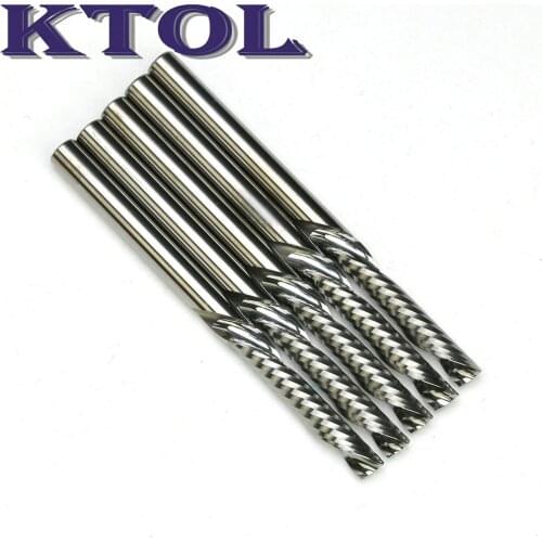 HOT! 5pc 4x12mm Down Cut Cutters,Left-handed 1 Flute End Mill Carbide Cutting Tools Bits on Clean Machining Acrylic/Woodworking