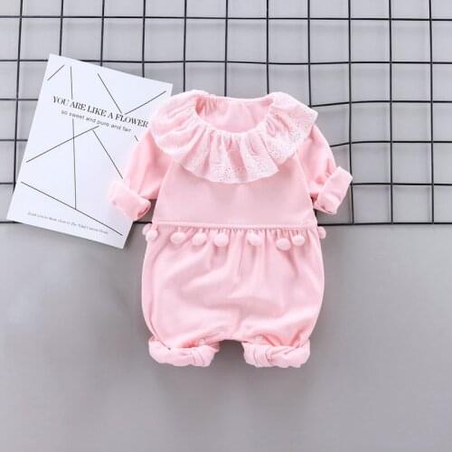 Baby girls new spring autumn waist ball jumpsuit cute Long sleeve princess out clothing robe fashion newborn romper