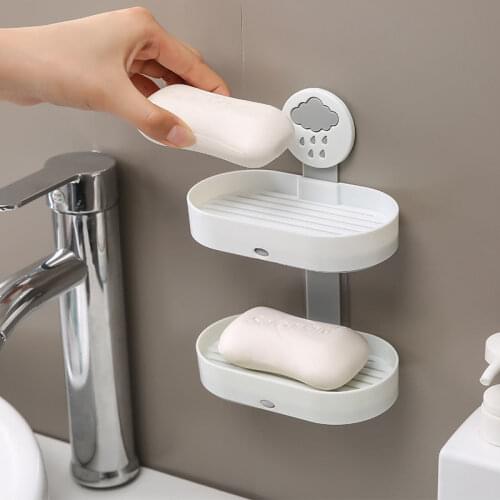 Bathroom Shower Soap Box Dish Storage Plate Tray Holder Case Soap Holder Housekeeping Container Organizers drain soap holder