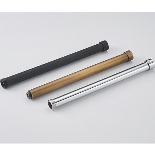 Shower Mounting Brackets 12" 30 CM Solid Brass Chrome Round Bathroom Shower Faucet Pipe Extension Tube Bar Shower Holder Arm