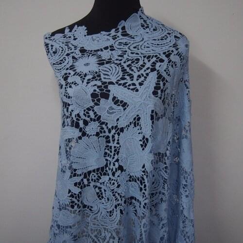 LASUI NEW 2 yards =1 lot Blue ocean fantasy world Blue water soluble lace hollow Ocean World Sea animals S0047