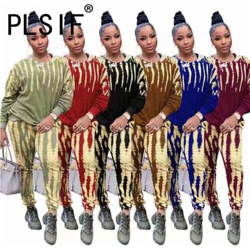 Fashion O Neck Sweatsuit Long Sleeve 2 Pieces Outfits Female Casual Pant Set Tracksuit Outfit