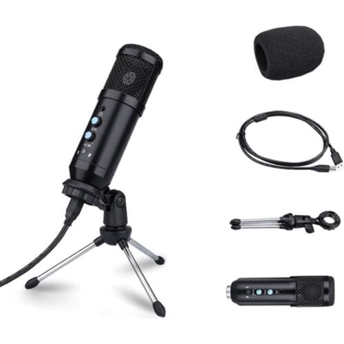 USB Condenser Microphone Set Professional Cardioid Vocal Studio Microphone For Media Streaming Dubbing Games Home Studios