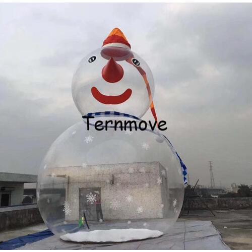 Inflatable snowman Globe bubble ball Snow Globe Decoration Transparent Inflatable Christmas PVC Balloon for shopping mall