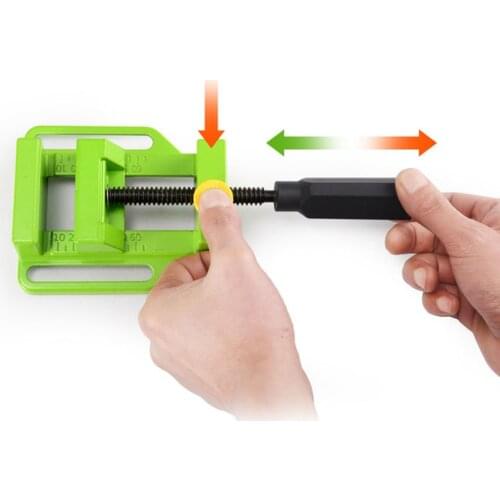 2.5 Inch Bench Flat Vise Tong Multifunction Aluminum Drill Press Vise Table For Milling Engraving Woodworking Power Tools