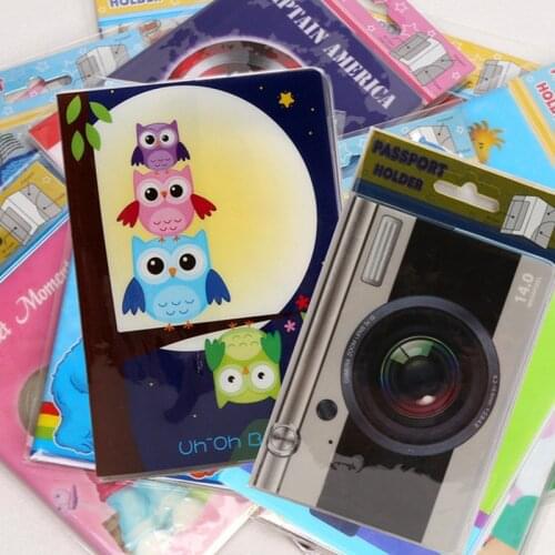 New Waterproof Flat Passport Cover 20 Style Card ID Holders 14*9.5cm PVC Document Folder Travel Passport Package Wholesale