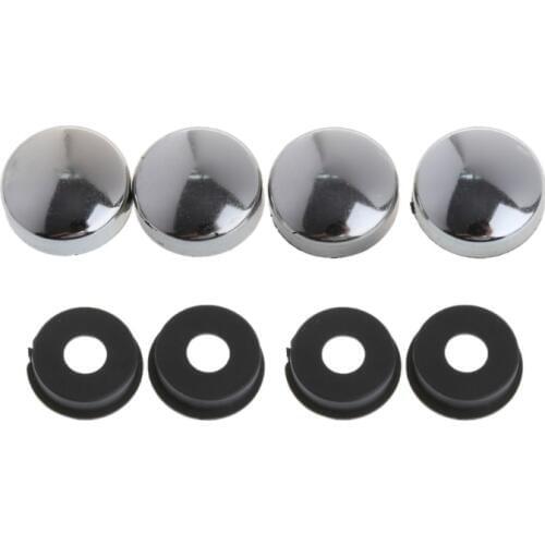 New 8 Pcs ABS Chrome License Plate Frame Screw Nut Caps+Bolt Cover Set For Car Truck