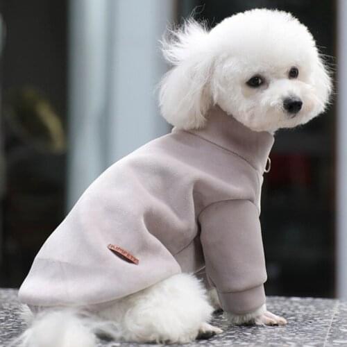 A Autumn Winter Dog Clothes Small Medium Cat Dogs Warm Velvet Hoodies Zipper Sweater Chihuahua Pugs French Bulldogs Pet Clothing
