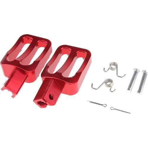 Motorcycle Foot Pegs Universal CNC Footpeg Footrest for Honda CRF XR 50 70 110 M2R SDG DHZ SSR Dirt Bike - Red