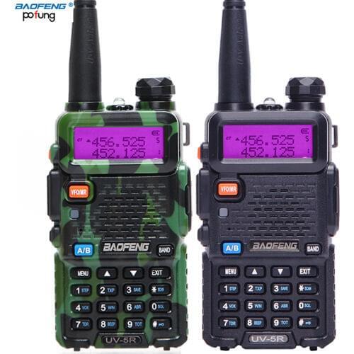 2Pcs BaoFeng UV-5R 10km Walkie Talkie VHF/UHF 136-174Mhz/400-520Mhz Dual Band CB radio set uv 5r Portable Walkie talkie uv5r