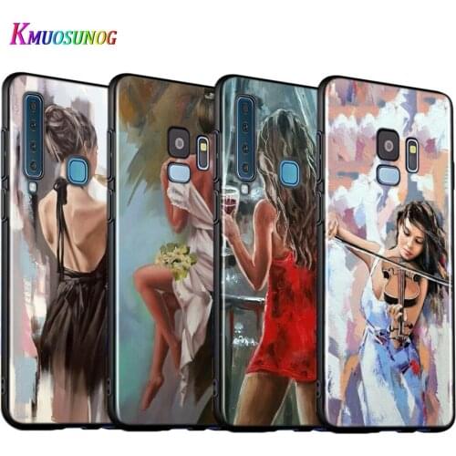Oil Painting Woman Girl Silicone Cover For Samsung Galaxy A9 A8 A7 A6 A6S A8S Plus A5 A3 Star 2018 2017 2016 Phone Case