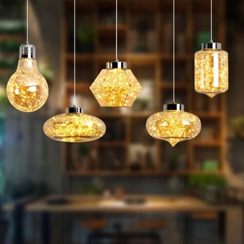 Nordic LED Glass Pendant Lights Dining Bar Hanging Lamps Home Decor Bedroom Living Room Pendant Lamp Kitchen Lighting Fixtures