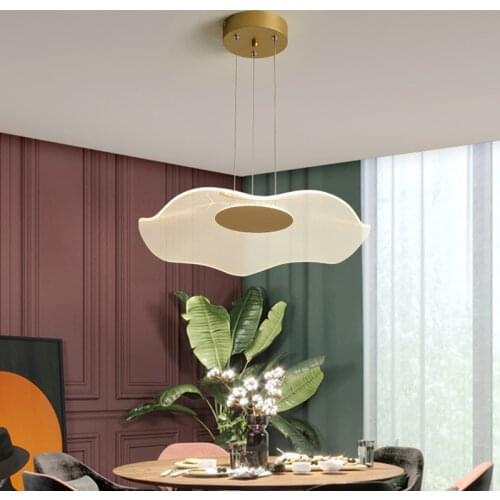 Modern LED Ceiling Pendant Lamps for Living Room Dining Room Bedroom Postmodern Golden Round Acrylic Chandelier Hanging Lights