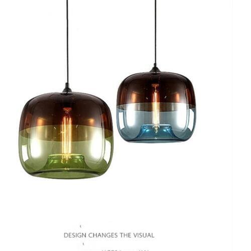 Modern Single Head Rainbow Creative Pendant Lights Nordic Minimalist Glass Dining Light Cafe Pendant Lamp Free Shipping