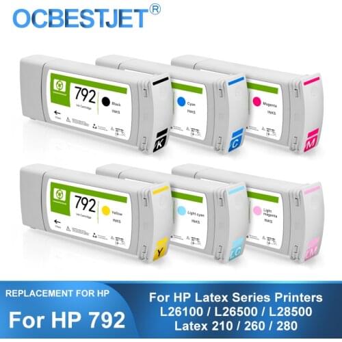 [Third Party Brand] 6 Pieces/Set For HP 792 Replacement Ink Cartridge For HP Designjet L26100 L26500 L28500 Latex 210 260 280