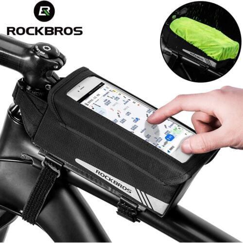 New Magnetic Lid Bicycle Bags 6.2 inch Phone Bag MTB Road Bike Tube Front Reflective Waterproof Storage bag Cycling Accessories