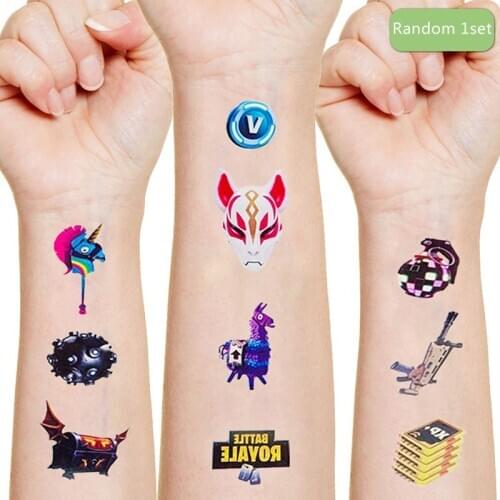 Fortnite Temporary Tattoo Stickers Game Action Toy Skin Child Fortress Night Battle Royale Kid Girl Boy Christmas Birthday Gift