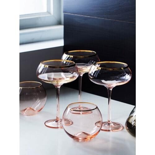 High quality wine glass Lead free crystal glass goblet beer glass gilded champagne glasses wedding glasses romantic wedding gift