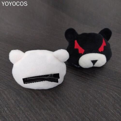 YOYOCOS Danganronpa Enoshima Junko Monokuma Accessories Headwear One Pair Cosplay White Black Headwears Girls Women Hair Clip