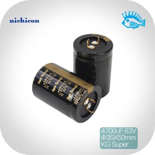 1pcs Nichicon 4700uF 63V4700uF KG Super Through Fever Audio Electrolytic Capacitor Gold Plated Copper Foot